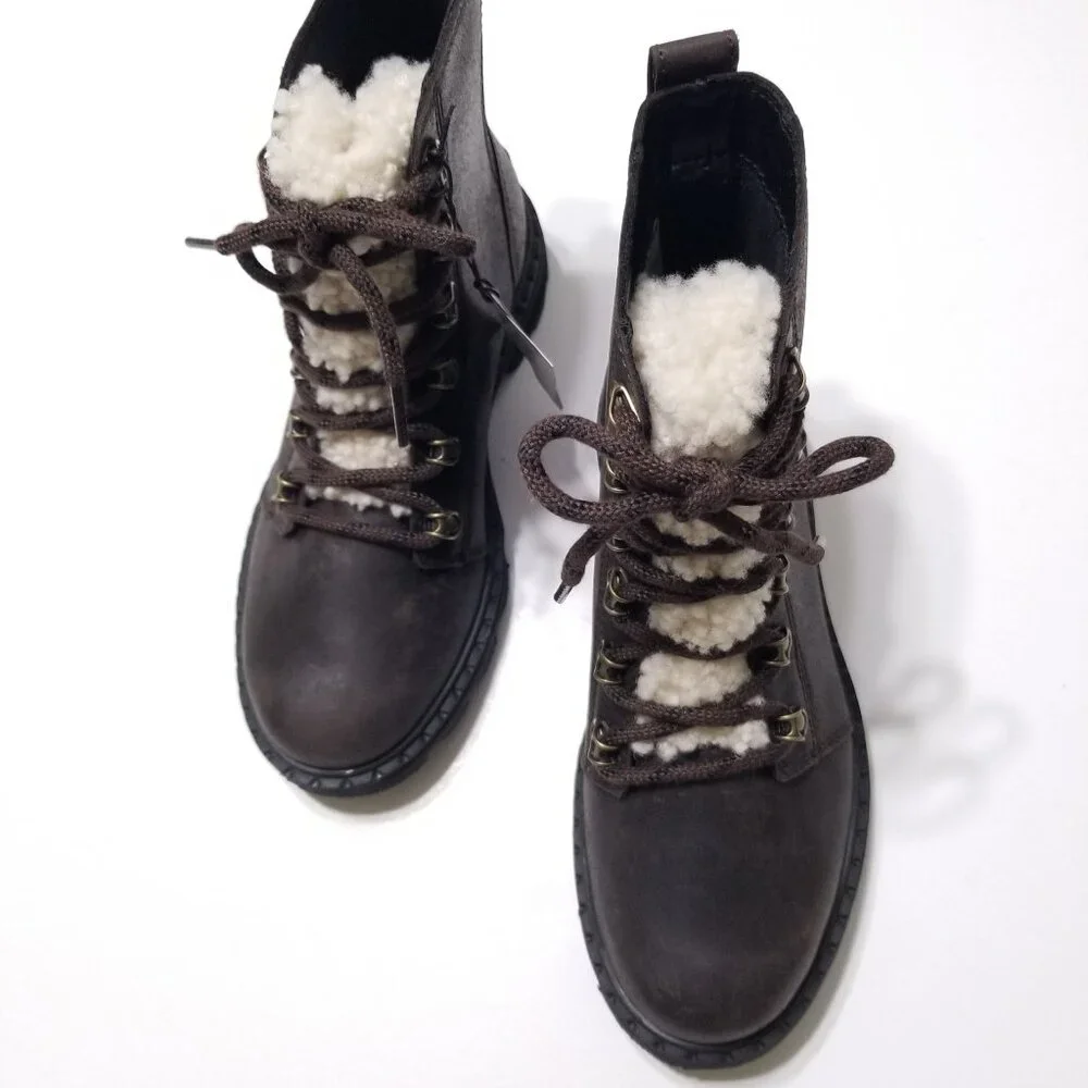 NWOB Sorel Lennox Lace Cozy Waterproof Winter Boots in Blackened Brown Sz 6.5, 7